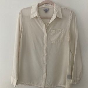 Worthington sheer cream colored button down